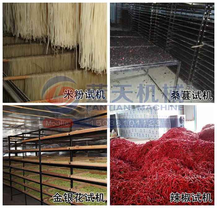 大型米粉烘干機(jī)試機(jī)現(xiàn)場(chǎng)